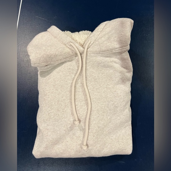 American Eagle Outfitters Ahh-Mazingly Soft Fleece-lined Cream Hoody Sweatshirt - Picture 3 of 7